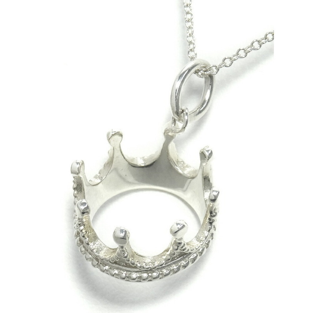 Tiffany Crown Charm Necklace Silver